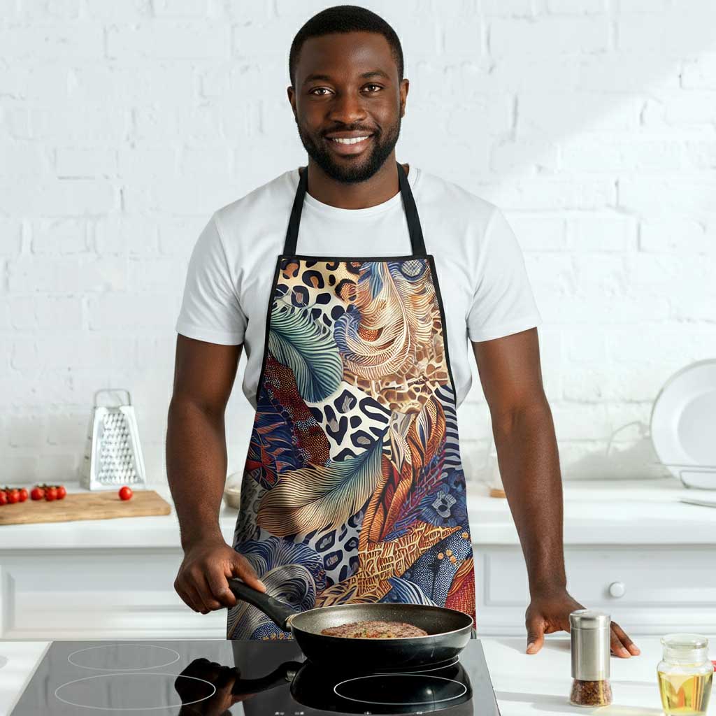 African Wild Animal Skins Apron Unique Leopard Zebra And Snake Patterns