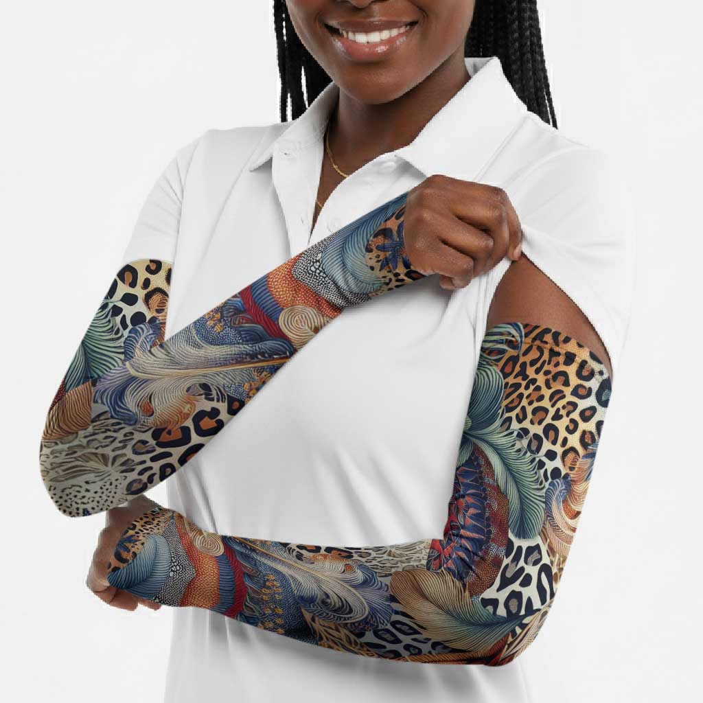 African Wild Animal Skins Arm Sleeves Unique Leopard Zebra And Snake Patterns