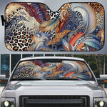 African Wild Animal Skins Auto Sun Shade Unique Leopard Zebra And Snake Patterns