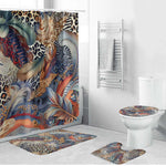 African Wild Animal Skins Bathroom Set Unique Leopard Zebra And Snake Patterns