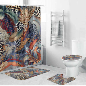 African Wild Animal Skins Bathroom Set Unique Leopard Zebra And Snake Patterns
