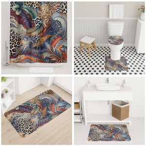 African Wild Animal Skins Bathroom Set Unique Leopard Zebra And Snake Patterns