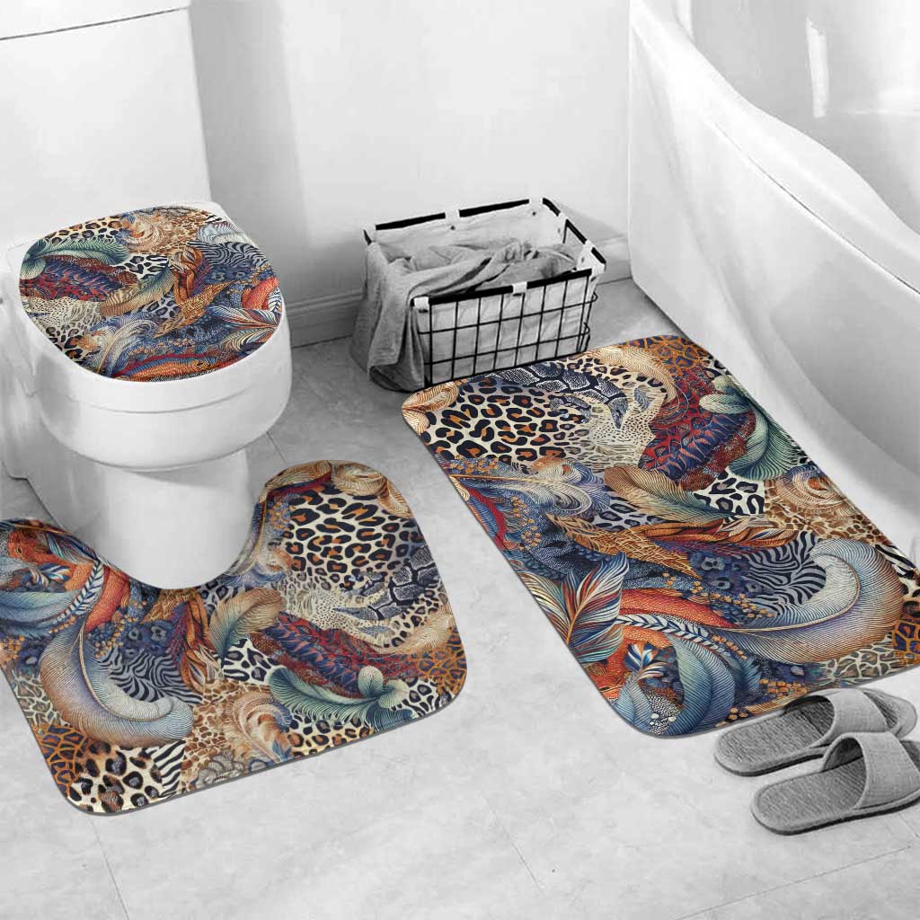 African Wild Animal Skins Bathroom Set Unique Leopard Zebra And Snake Patterns