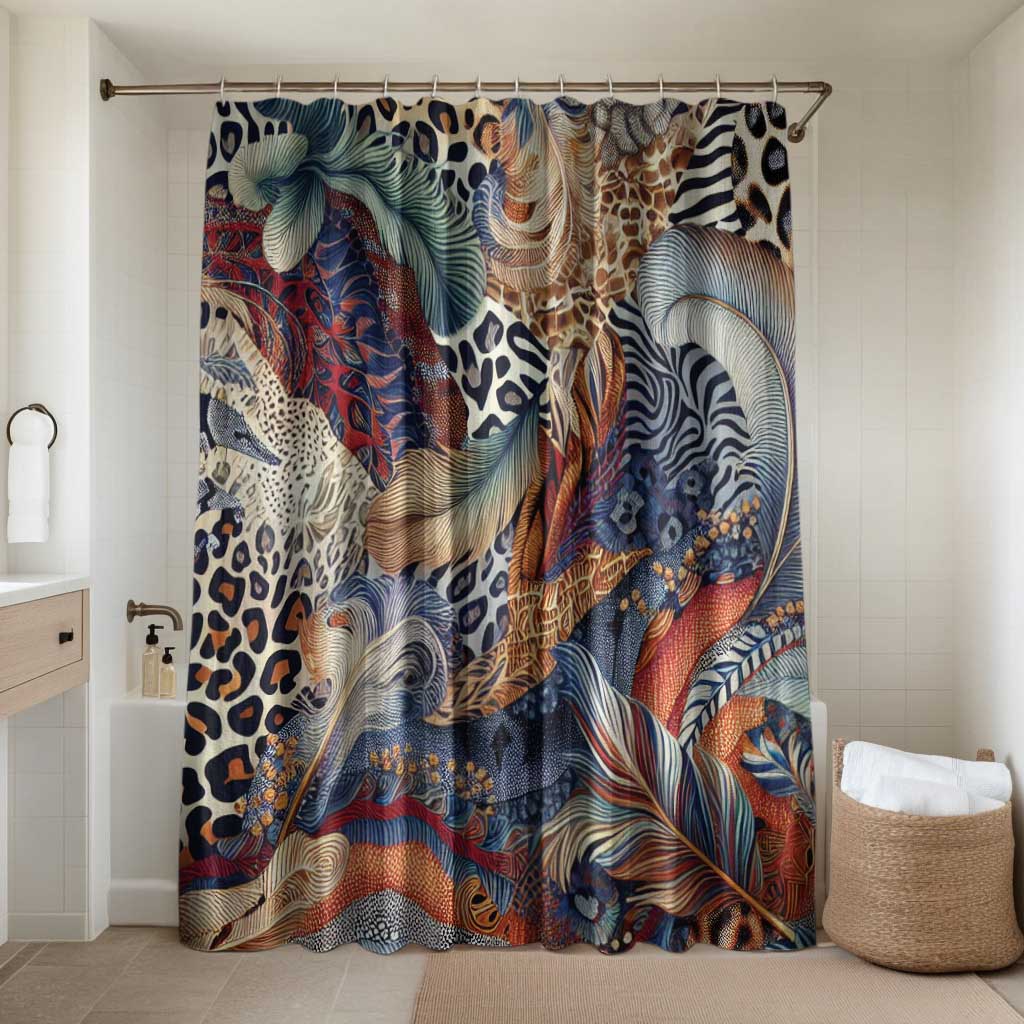 African Wild Animal Skins Bathroom Set Unique Leopard Zebra And Snake Patterns