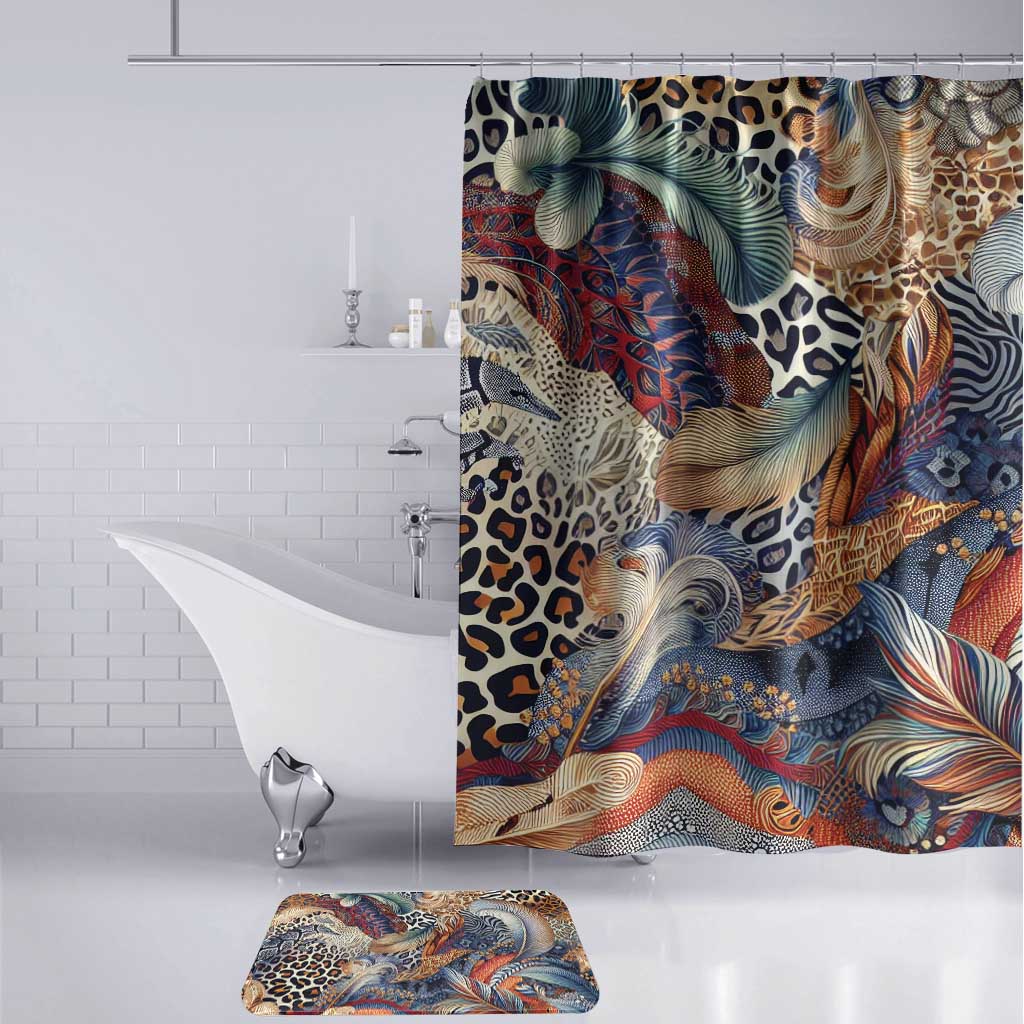 African Wild Animal Skins Bathroom Set Unique Leopard Zebra And Snake Patterns