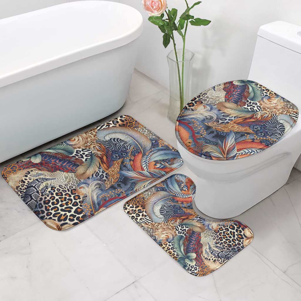 African Wild Animal Skins Bathroom Set Unique Leopard Zebra And Snake Patterns