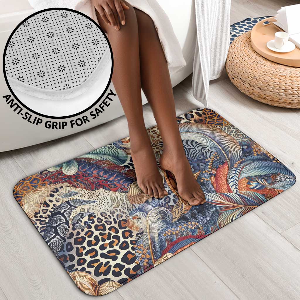 African Wild Animal Skins Bathroom Set Unique Leopard Zebra And Snake Patterns
