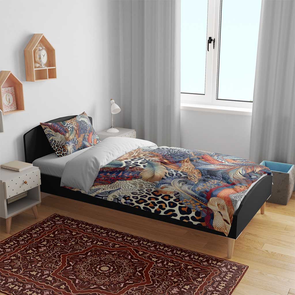African Wild Animal Skins Bedding Set Unique Leopard Zebra And Snake Patterns - African Pride