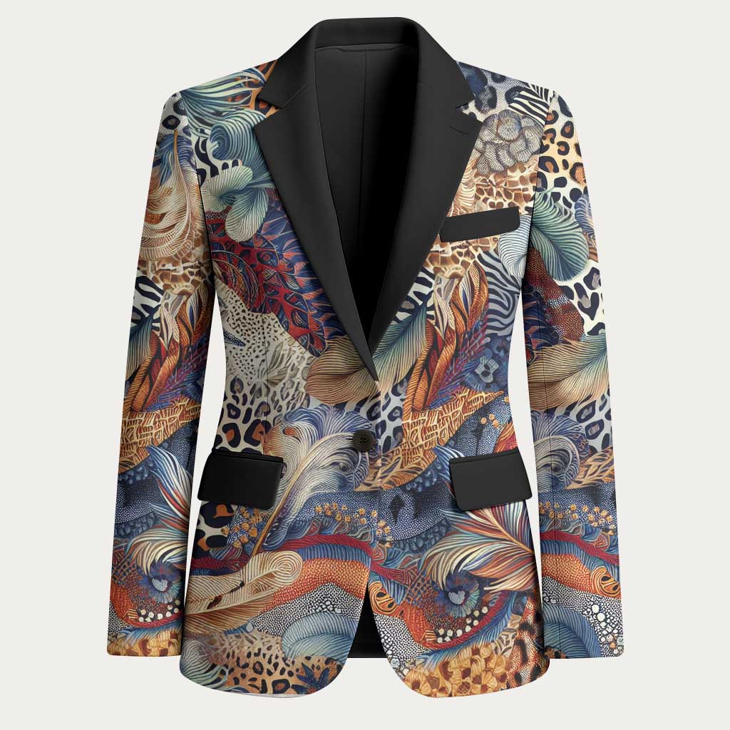 African Wild Animal Skins Blazer Unique Leopard Zebra And Snake Patterns