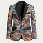 African Wild Animal Skins Blazer Unique Leopard Zebra And Snake Patterns