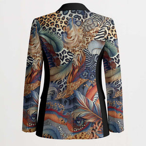 African Wild Animal Skins Blazer Unique Leopard Zebra And Snake Patterns