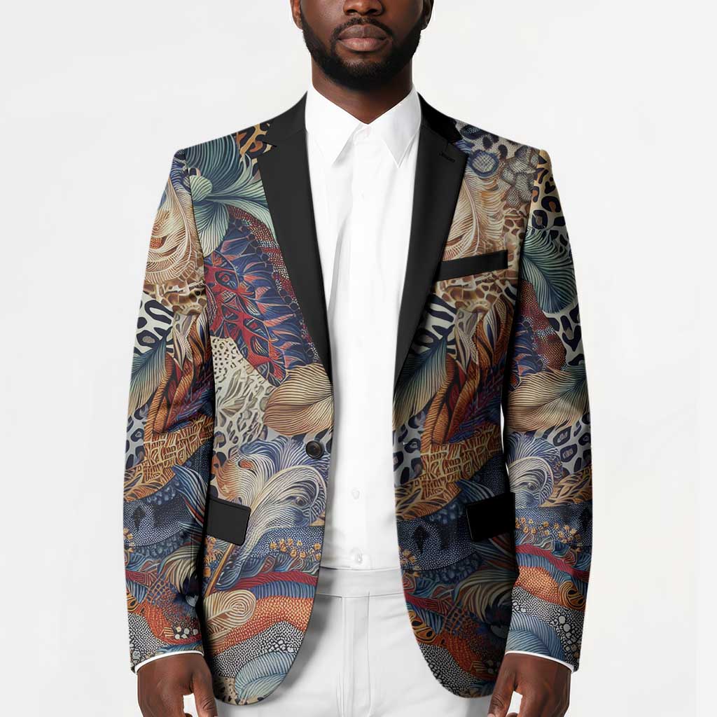 African Wild Animal Skins Blazer Unique Leopard Zebra And Snake Patterns