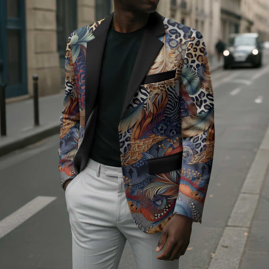 African Wild Animal Skins Blazer Unique Leopard Zebra And Snake Patterns