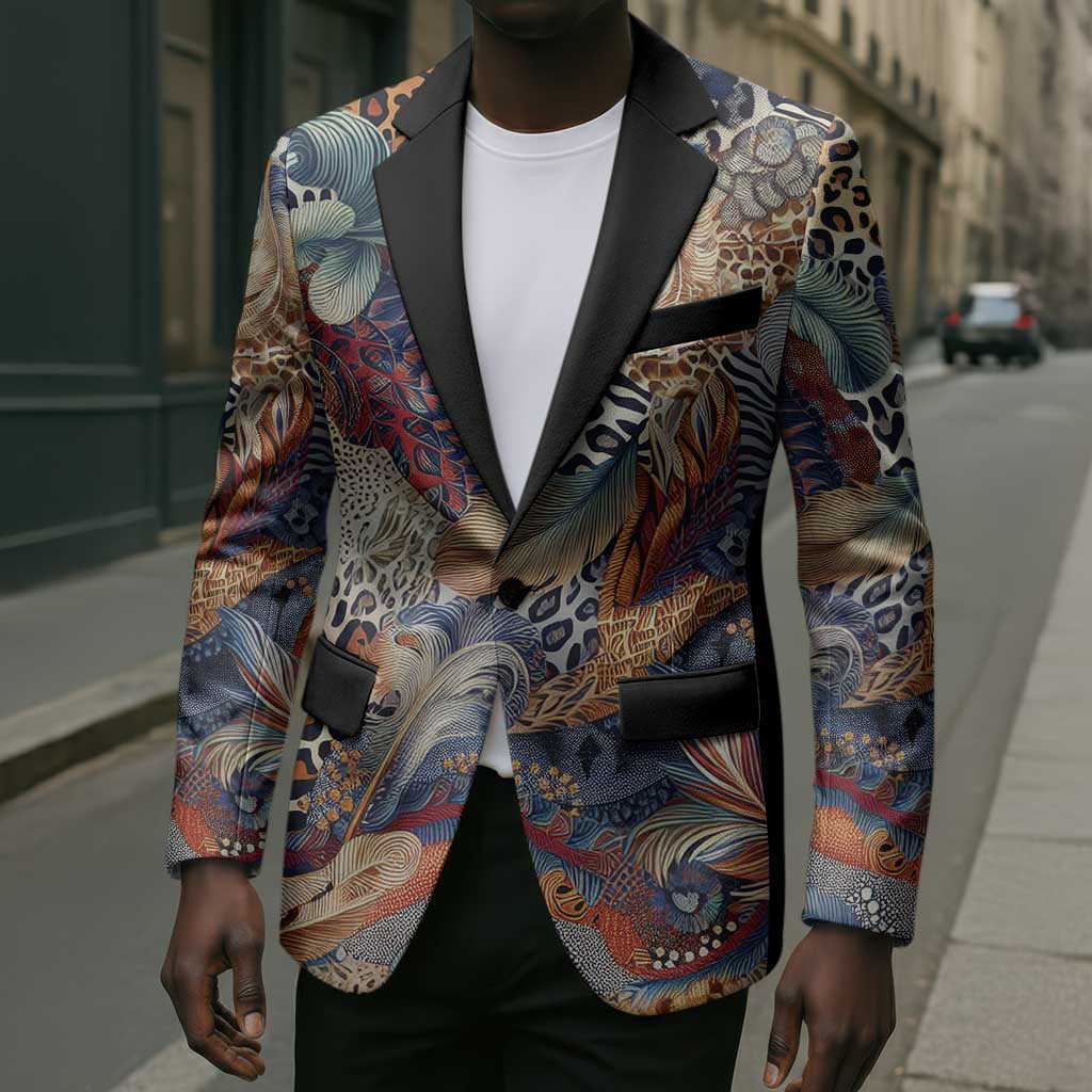 African Wild Animal Skins Blazer Unique Leopard Zebra And Snake Patterns