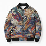 African Wild Animal Skins Bomber Puffer Jacket Unique Leopard Zebra And Snake Patterns