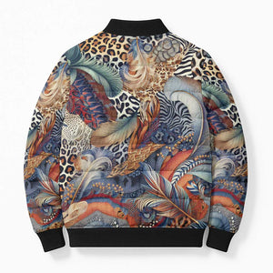 African Wild Animal Skins Bomber Puffer Jacket Unique Leopard Zebra And Snake Patterns