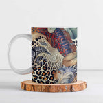 African Wild Animal Skins Ceramic Mug Unique Leopard Zebra And Snake Patterns