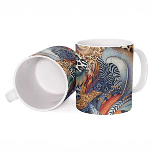 African Wild Animal Skins Ceramic Mug Unique Leopard Zebra And Snake Patterns