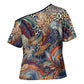 African Wild Animal Skins Cross Shoulder Shirt Unique Leopard Zebra And Snake Patterns