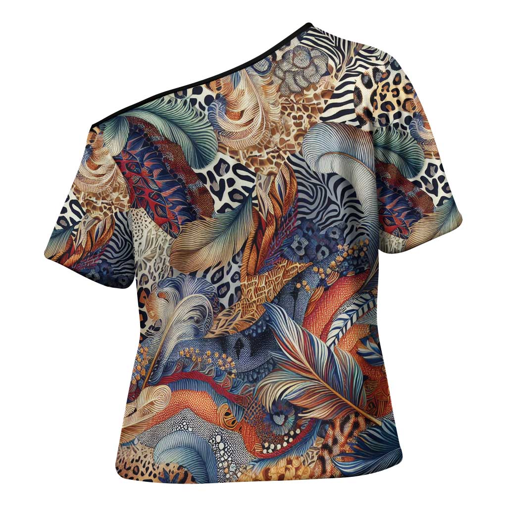African Wild Animal Skins Cross Shoulder Shirt Unique Leopard Zebra And Snake Patterns