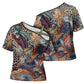African Wild Animal Skins Cross Shoulder Shirt Unique Leopard Zebra And Snake Patterns