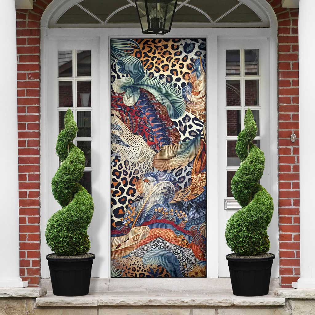 African Wild Animal Skins Door Cover Unique Leopard Zebra And Snake Patterns
