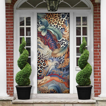 African Wild Animal Skins Door Cover Unique Leopard Zebra And Snake Patterns