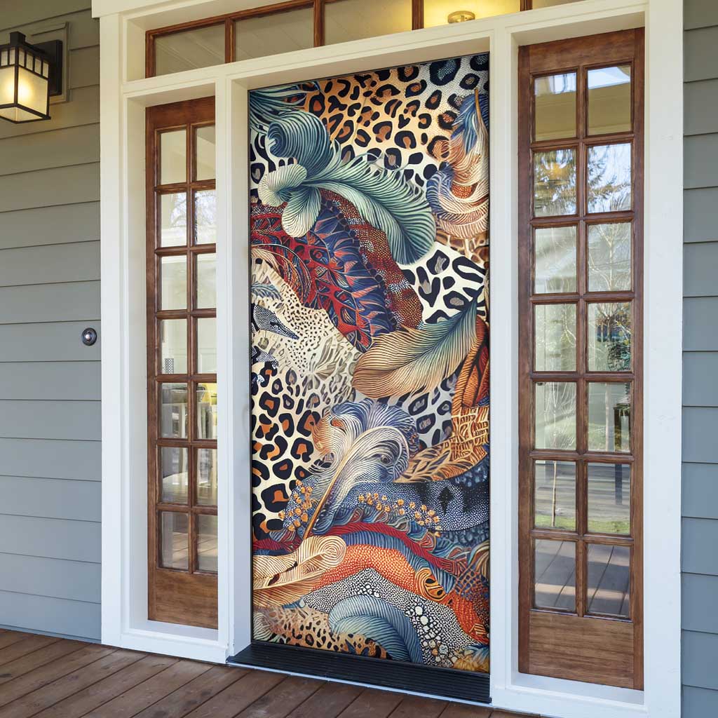 African Wild Animal Skins Door Cover Unique Leopard Zebra And Snake Patterns