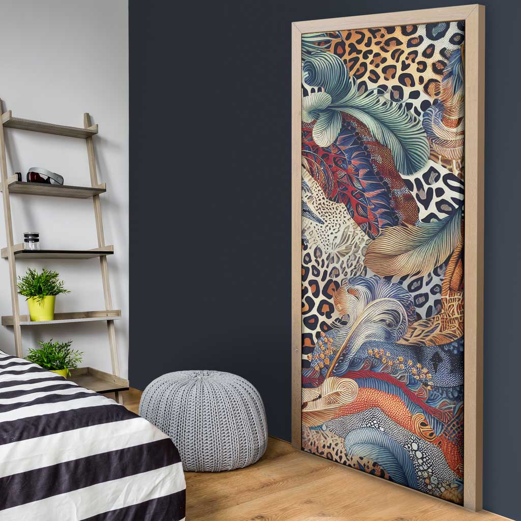 African Wild Animal Skins Door Cover Unique Leopard Zebra And Snake Patterns