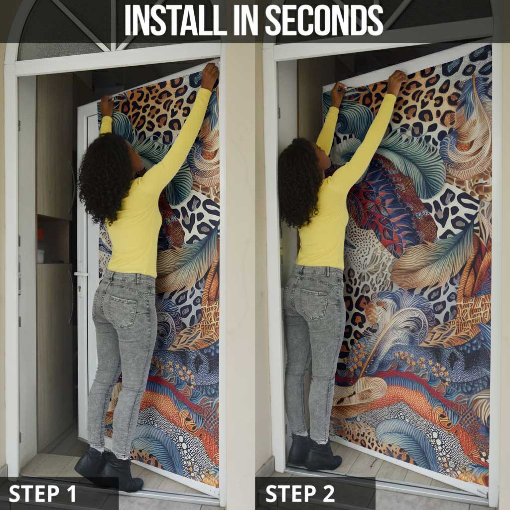 African Wild Animal Skins Door Cover Unique Leopard Zebra And Snake Patterns