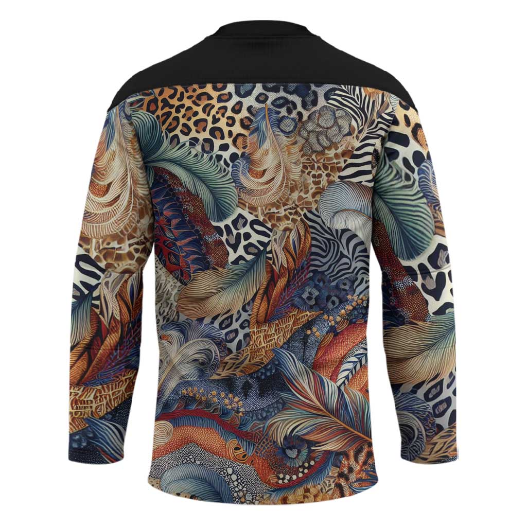 African Wild Animal Skins Hockey Jersey Unique Leopard Zebra And Snake Patterns
