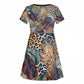 African Wild Animal Skins Kid Short Sleeve Dress Unique Leopard Zebra And Snake Patterns - African Pride