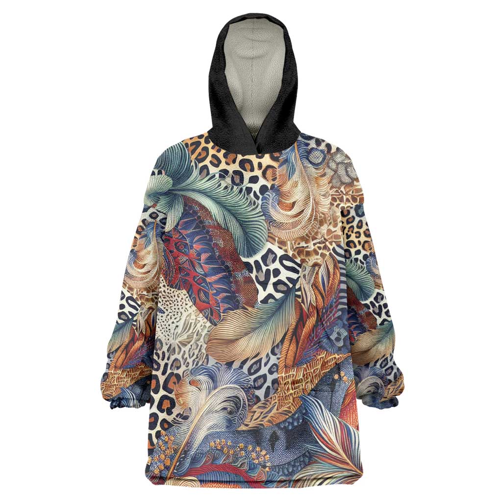 African Wild Animal Skins Kid Wearable Blanket Hoodie Unique Leopard Zebra And Snake Patterns - African Pride