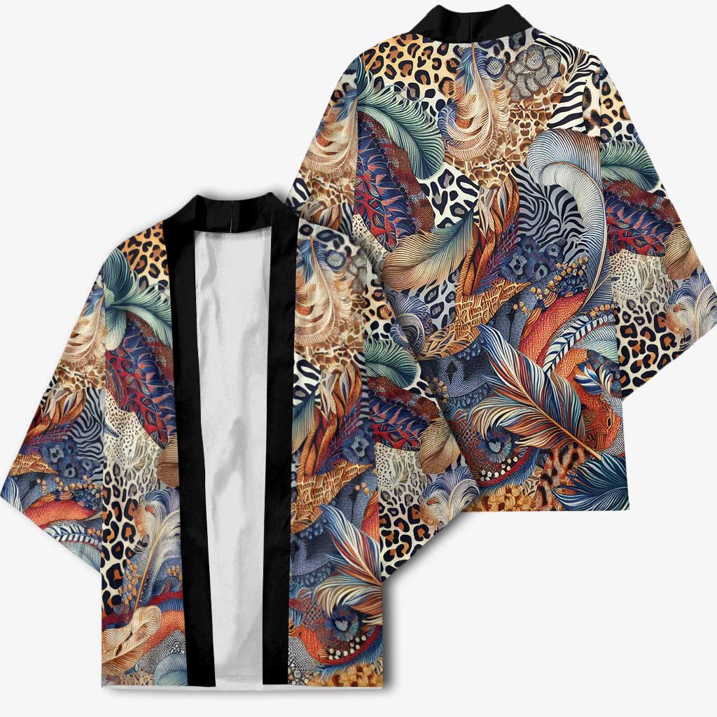 African Wild Animal Skins Kimono Unique Leopard Zebra And Snake Patterns