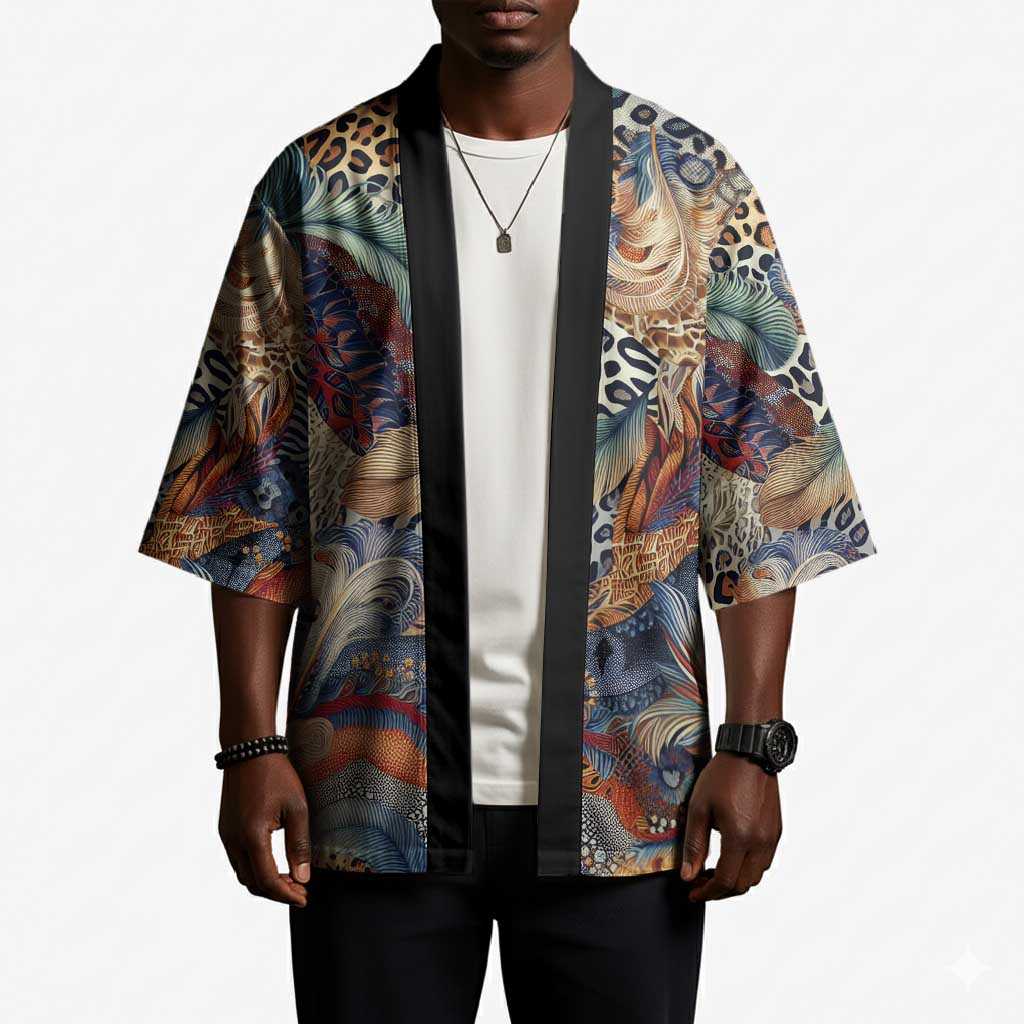 African Wild Animal Skins Kimono Unique Leopard Zebra And Snake Patterns