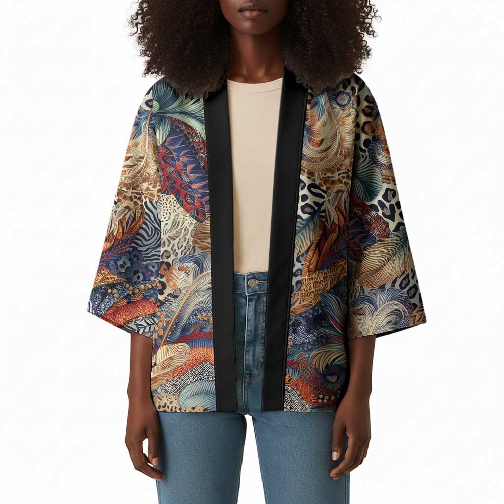 African Wild Animal Skins Kimono Unique Leopard Zebra And Snake Patterns