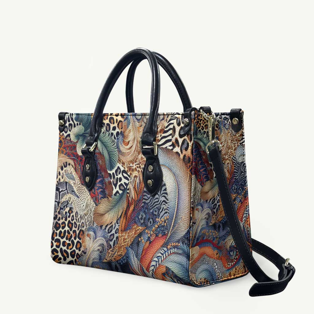 African Wild Animal Skins Leather Bag Unique Leopard Zebra And Snake Patterns