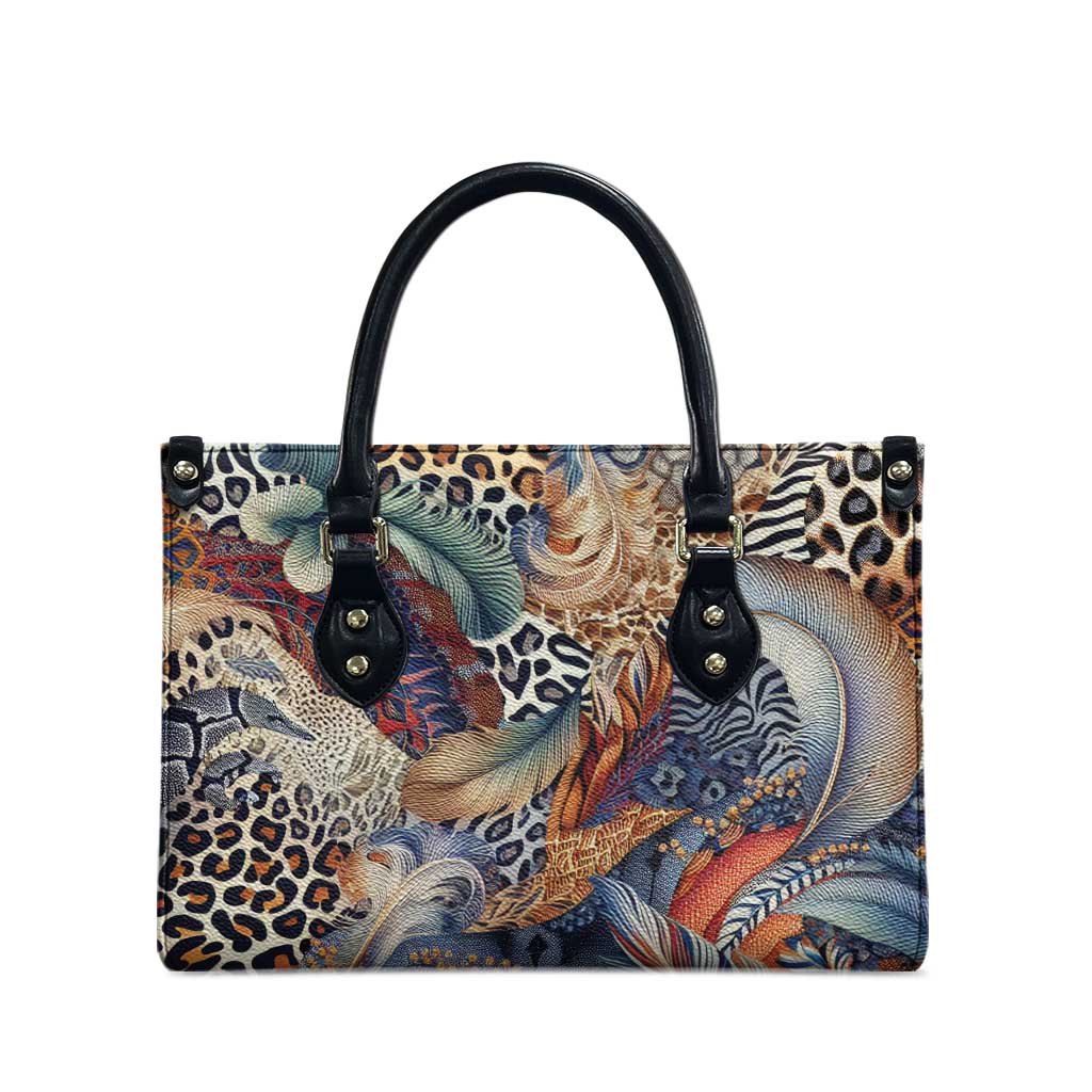 African Wild Animal Skins Leather Bag Unique Leopard Zebra And Snake Patterns