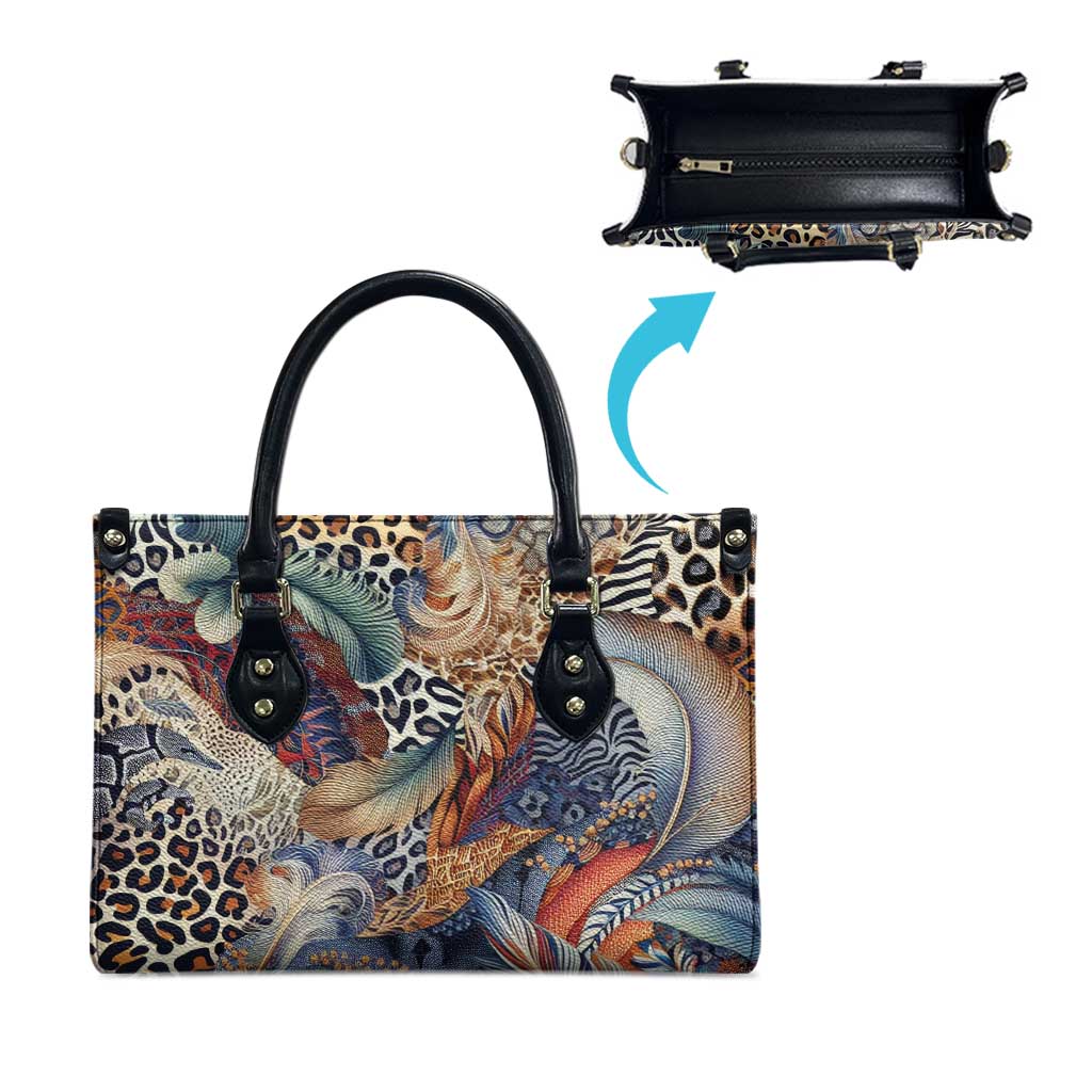 African Wild Animal Skins Leather Bag Unique Leopard Zebra And Snake Patterns