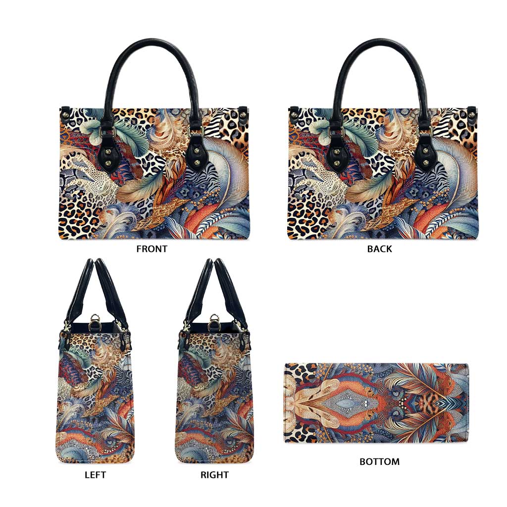 African Wild Animal Skins Leather Bag Unique Leopard Zebra And Snake Patterns