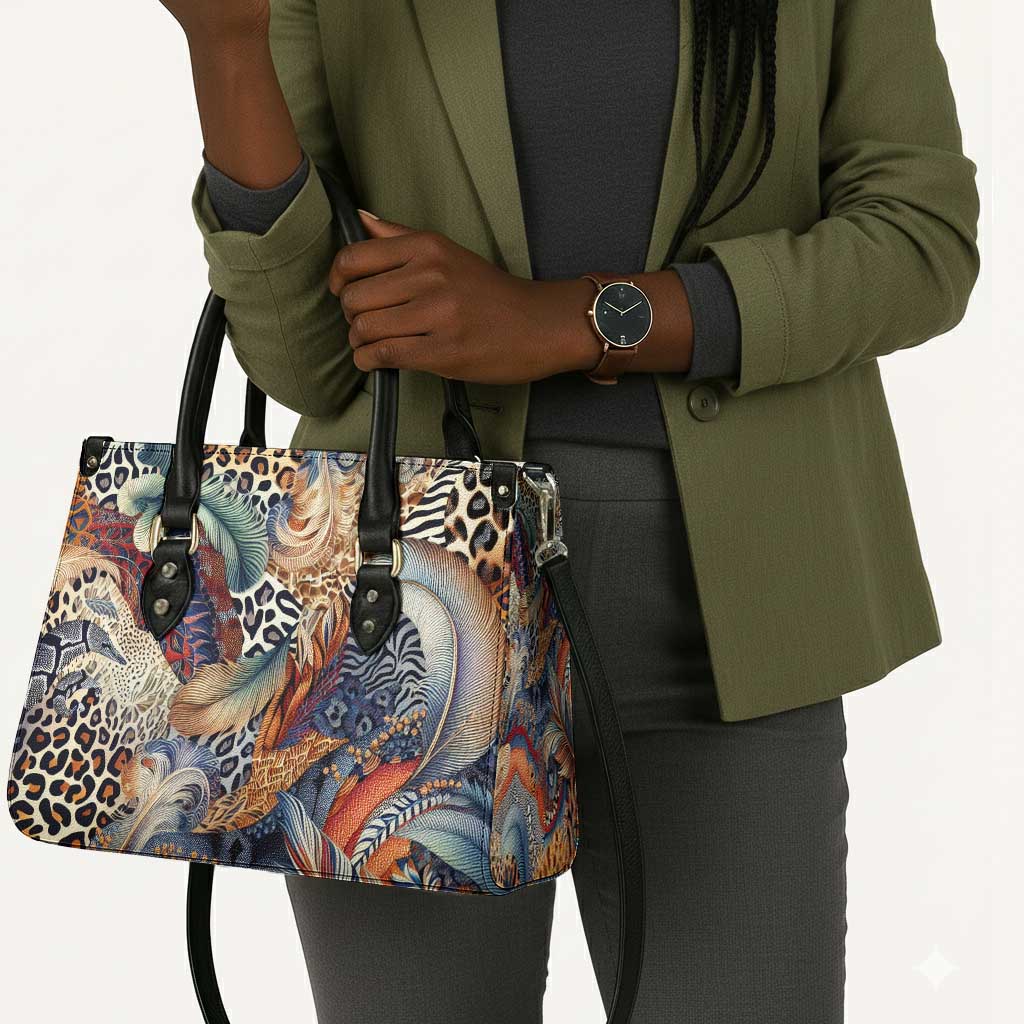 African Wild Animal Skins Leather Bag Unique Leopard Zebra And Snake Patterns