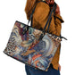 African Wild Animal Skins Leather Tote Bag Unique Leopard Zebra And Snake Patterns - African Pride