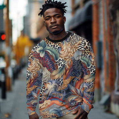 African Wild Animal Skins Long Sleeve Shirt Unique Leopard Zebra And Snake Patterns - African Pride