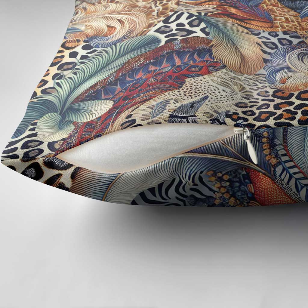 African Wild Animal Skins Pillow Cover Unique Leopard Zebra And Snake Patterns