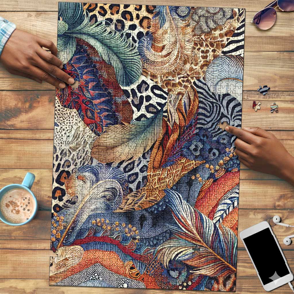 African Wild Animal Skins Puzzle Unique Leopard Zebra And Snake Patterns