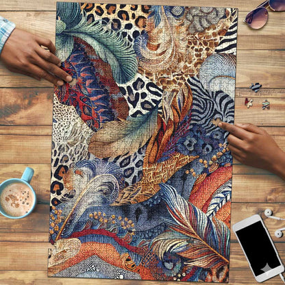 African Wild Animal Skins Puzzle Unique Leopard Zebra And Snake Patterns