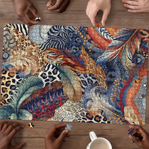 African Wild Animal Skins Puzzle Unique Leopard Zebra And Snake Patterns