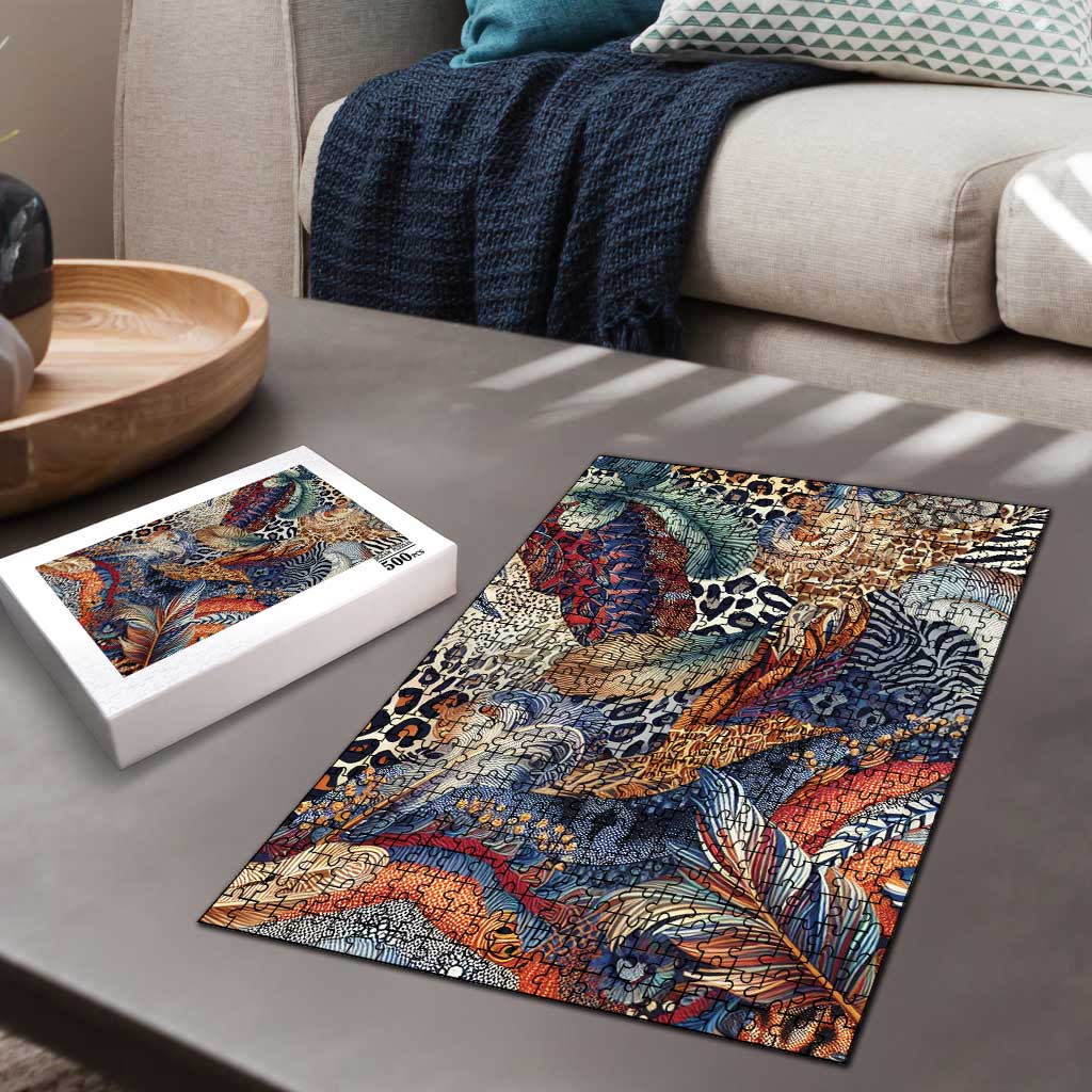 African Wild Animal Skins Puzzle Unique Leopard Zebra And Snake Patterns