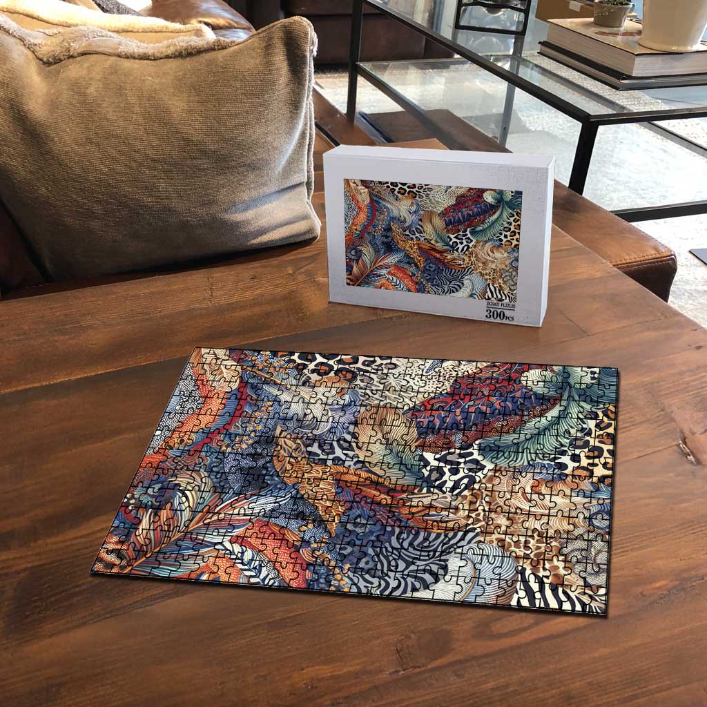 African Wild Animal Skins Puzzle Unique Leopard Zebra And Snake Patterns