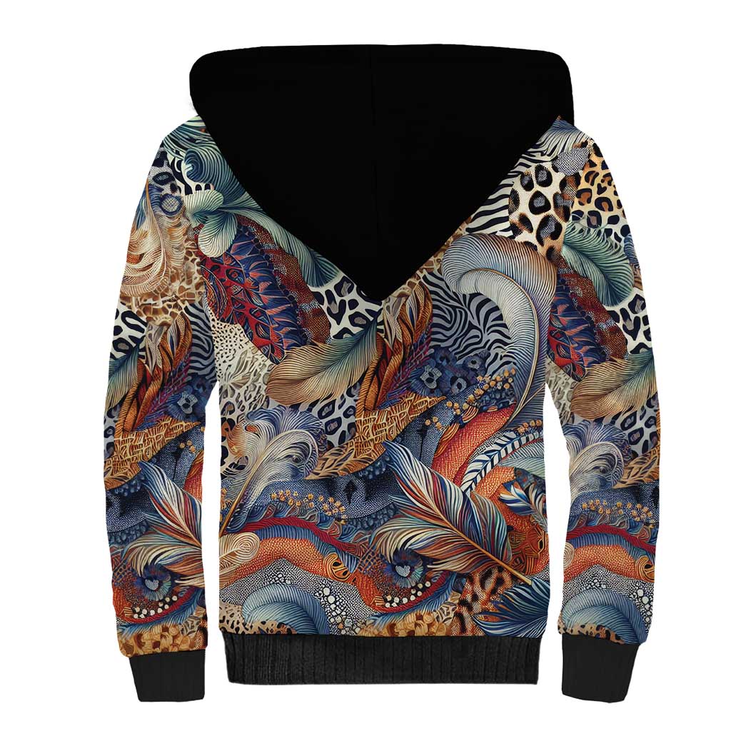 African Wild Animal Skins Sherpa Hoodie Unique Leopard Zebra And Snake Patterns - African Pride